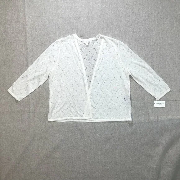 Charter Club | Petite Pointelle Completer Cardigan Sweater | PXL - Picture 2 of 9